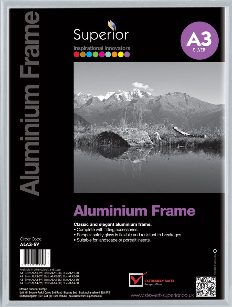 Seco fotolijst a3 - 29.7 x 42cm - zilver geborsteld aluminium - 11mm frame