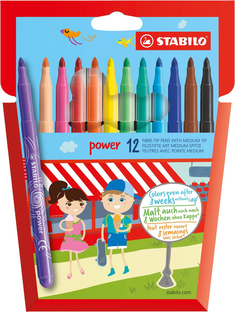 Stabilo power - viltstift - set met 12 stuks