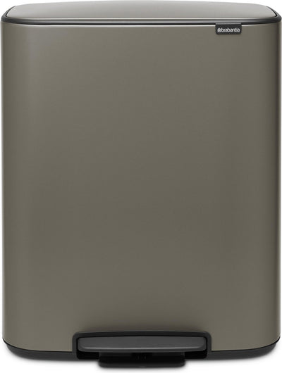Brabantia bo prullenbak - 60 liter - 1 vak - platinum