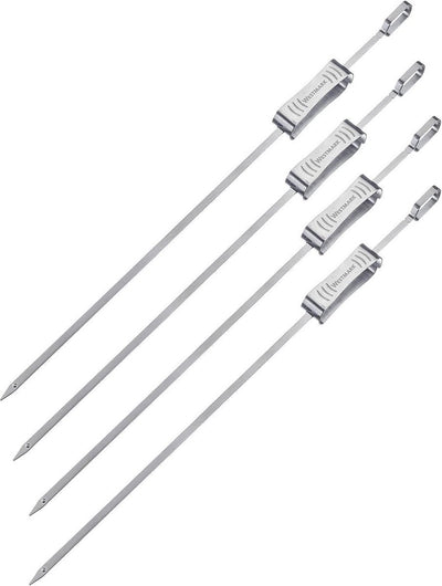 Westmark bbq-spiesjes 42cm – ideaal voor het bereiden van shashlik of andere bbq-spiesjes, incl. schuifregelaar – roestvrij staal, 4 stuks