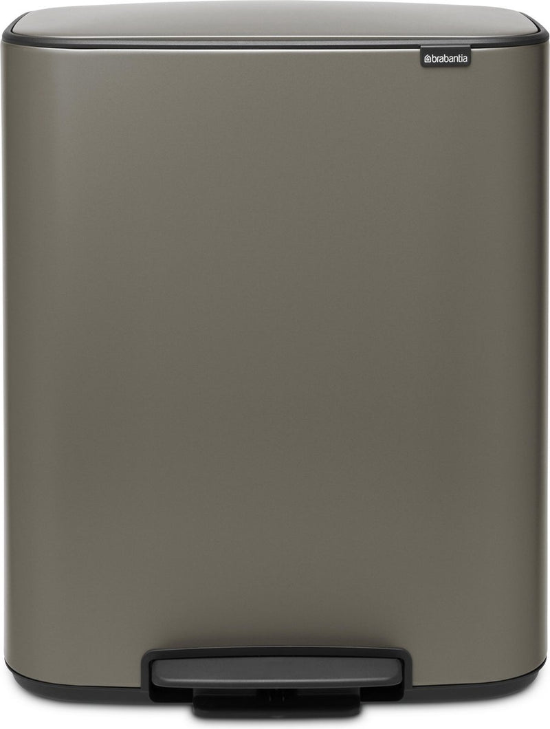 Brabantia bo prullenbak - 60 liter - 1 vak - platinum