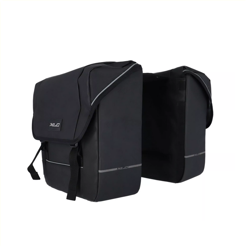 Xlc 5:1 dubbele fietstas, 35l inhoud, zwart. 35x30x12cm