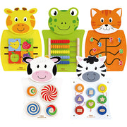 Https: www.cchobby.nl viga-activiteitenboard-koe-katten-kikker-zebra-en-giraf-afm-36x55x3-5-cm-5-onderdelen-1-doos - afbeelding 1