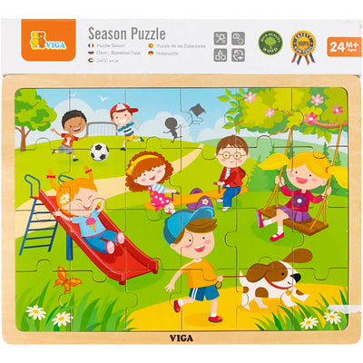 Vigatoys https: www.cchobby.nl viga-seizoenen-viga-houten-puzzel-de-seizoenen-lente-afm-30x22-5-cm-24-delen-1-stuk