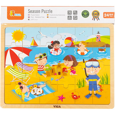 Vigatoys https: www.cchobby.nl viga-seizoenen-viga-houten-puzzel-de-seizoenen-zomer-afm-30x22-5-cm-24-delen-1-stuk