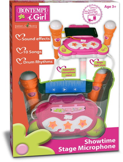 Bontempi spa podium microfoon - speelgoedmicrofoon - roze
