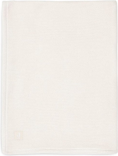 Jollein - deken wieg 75x100cm - wiegdeken, wiegdekentje, dekentje baby - basic knit - ivory coral fleece