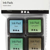 Creativ company stempelinkt, groen, lichtgroen, olijf, aqua, h: 2 cm, afm 3,5x3,5 cm, 4 stuk 1 doos