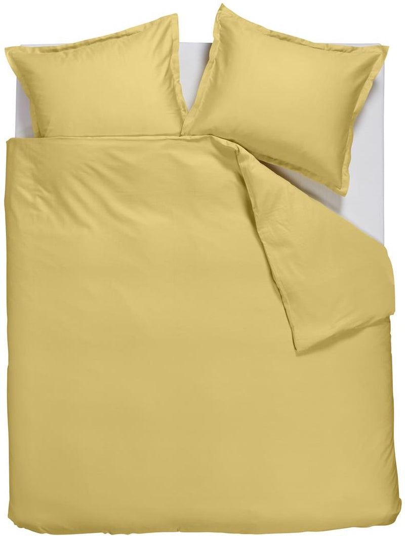 Ambiante satin uni dekbedovertrek - lits-jumeaux - 240x200 220 cm - licht geel