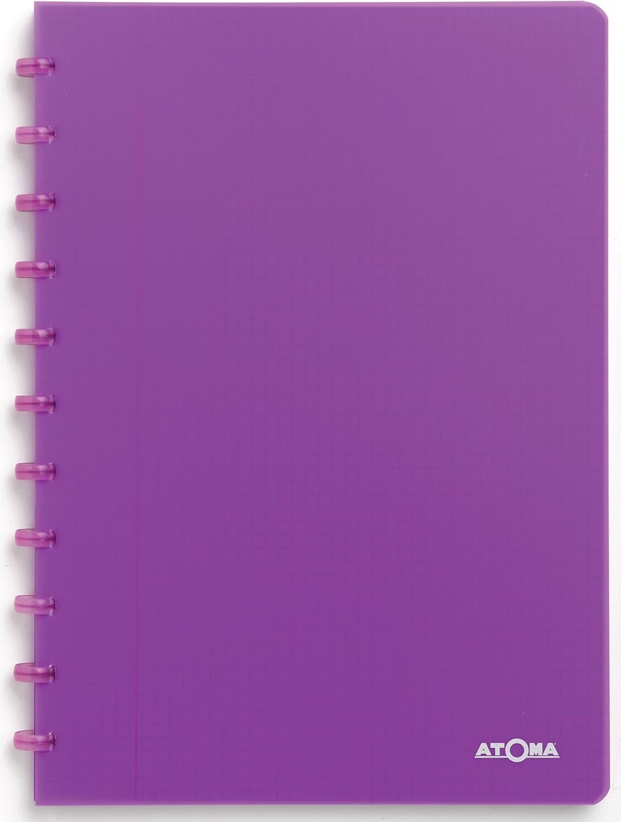 Atoma trendy schrift, ft a4, 144 bladzijden, geruit 5 mm, transparant paars