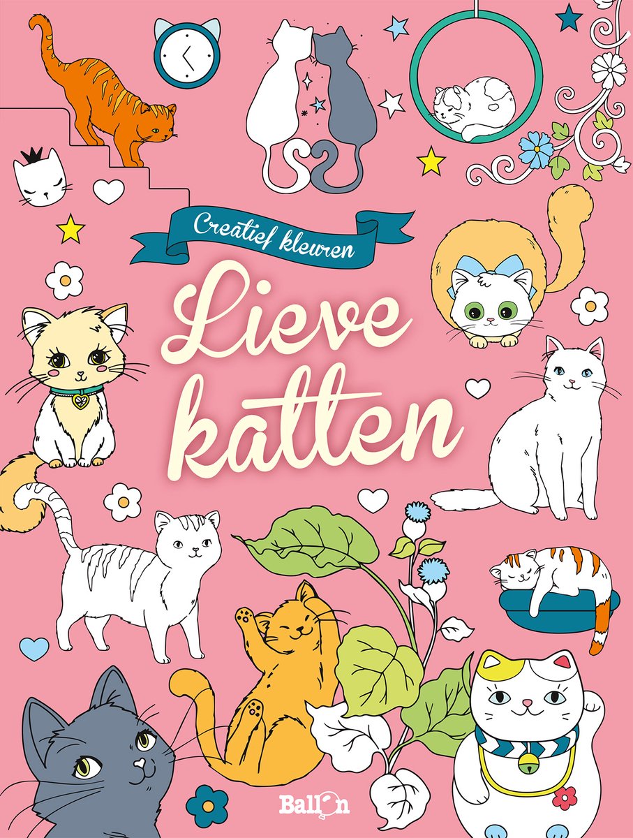 Ballon kleurboek lieve katten
