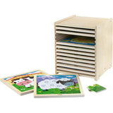 Https: www.cchobby.nl viga-puzzelrek-met-12-puzzels-afm-23x27-5x23-5-cm-12x9-delen-12-onderdelen-1-set - afbeelding 1