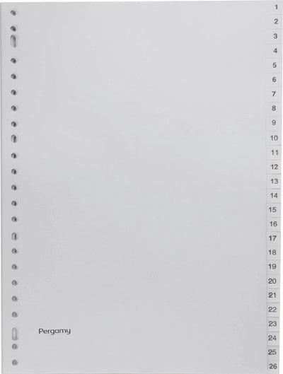 Pergamy tabbladen, ft a4, 23-gaatsperforatie, grijze pp, set 1-52