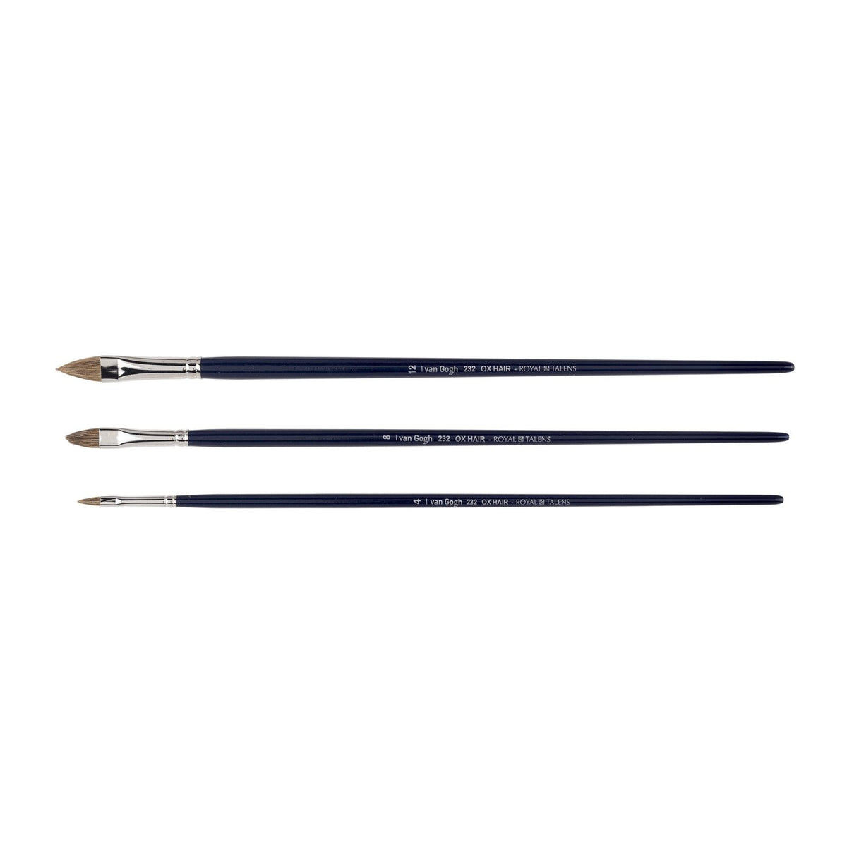 Van gogh • penseel voor olie- en acrylverf, 3-delige set, serie 232 nr. 4-8-12