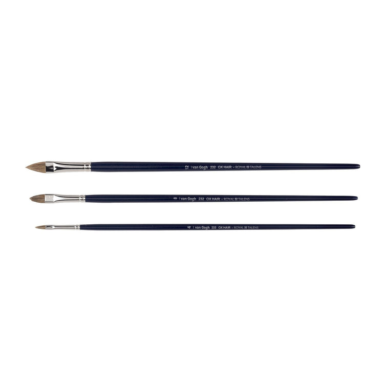 Van gogh • penseel voor olie- en acrylverf, 3-delige set, serie 232 nr. 4-8-12
