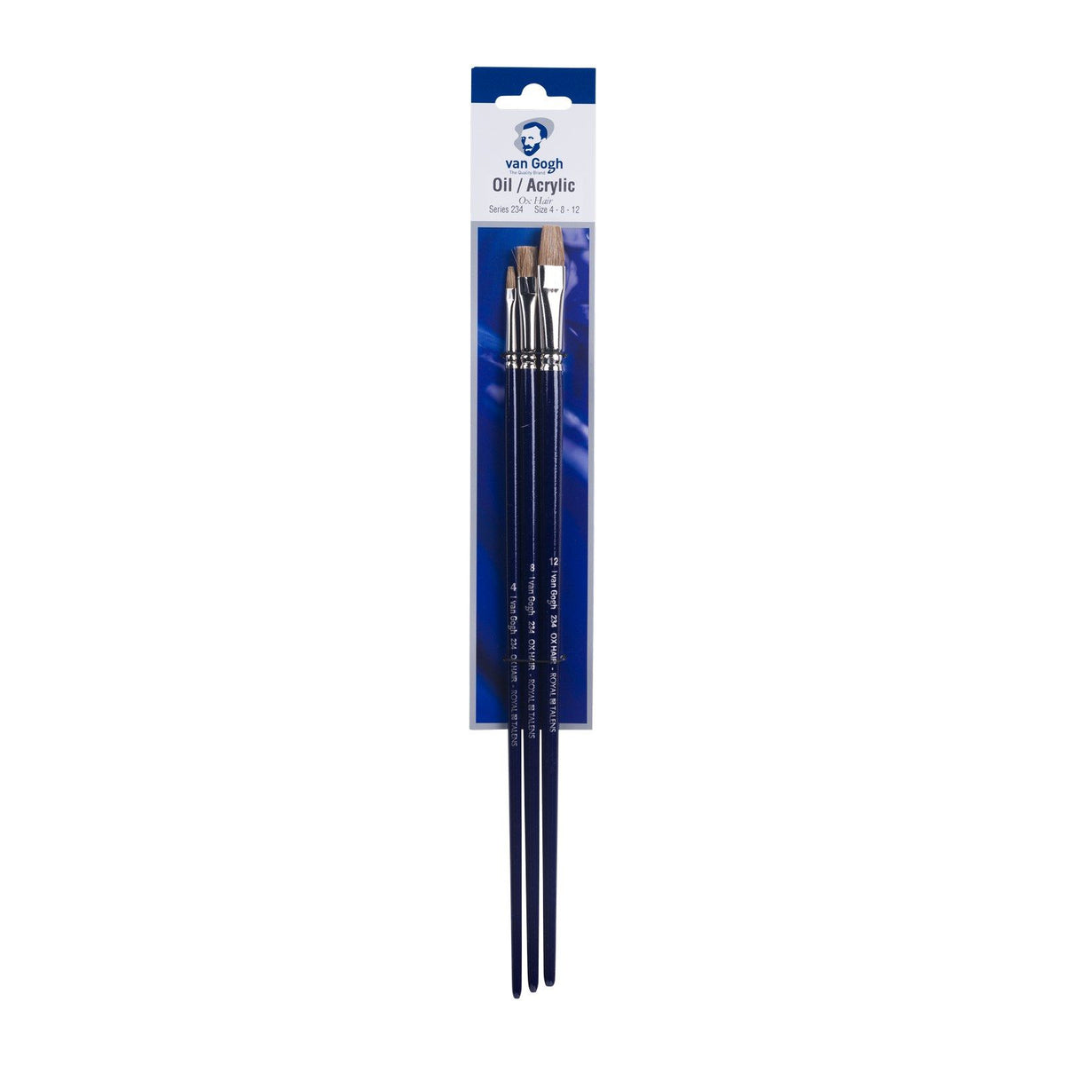 Van gogh • oil acrylic brush set series 234 nr.4-8-12 3pcs
