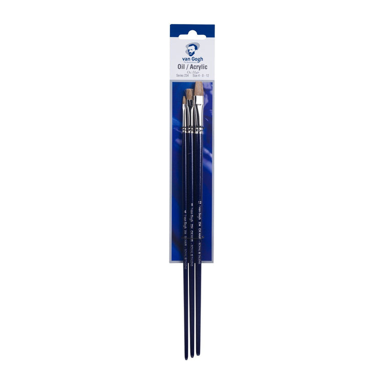 Van gogh • oil acrylic brush set series 234 nr.4-8-12 3pcs