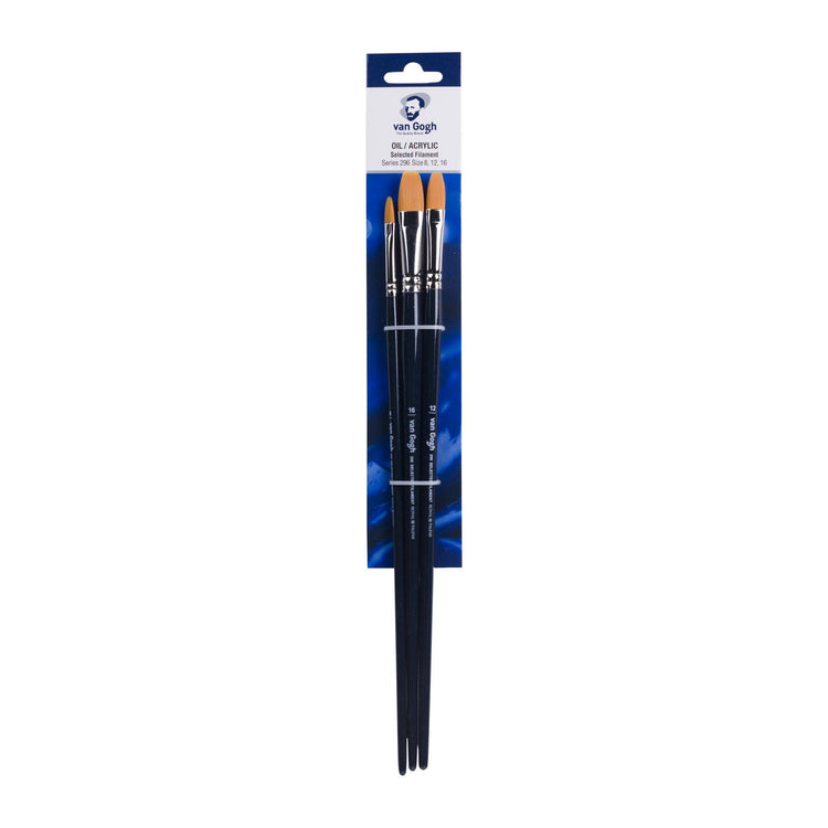 Van gogh • oil acrylic brush set series 296 nr.8-12-16 3pcs