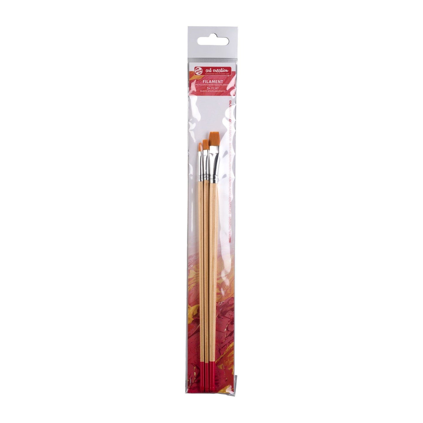 Talens art creation • oil acrylic brush set polyester flat 3pcs