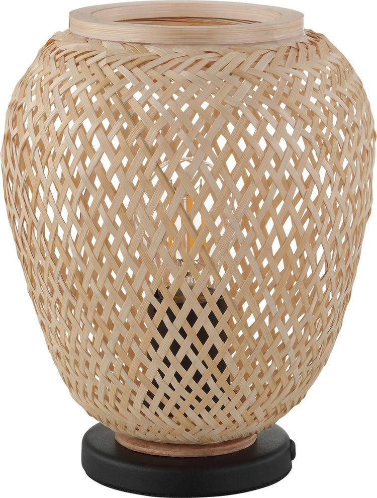 Eglo dembleby tafellamp - e27 - ø 20 cm - zwart hout