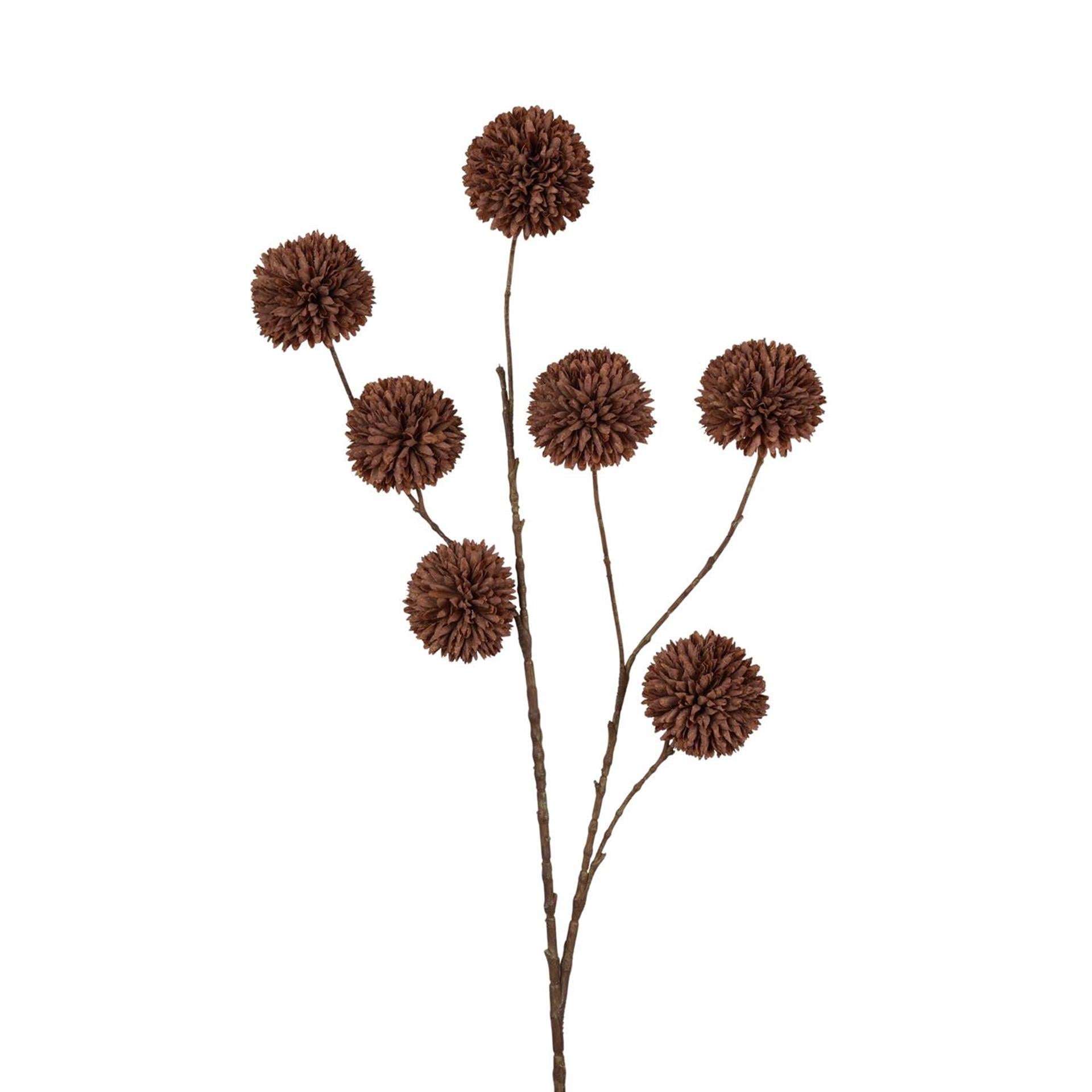 Roberts collection kunstbloem pompom tak 98cm dark coffee
