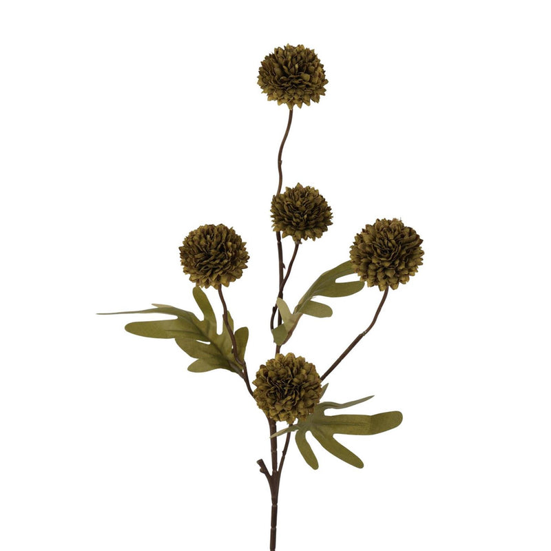 Roberts collection kunstbloem pompom tak 52cm dark green