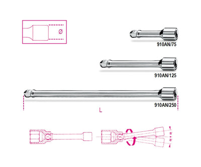Beta 3 8” verlengstukken, zwenkbaar 910an 250 - 009100829