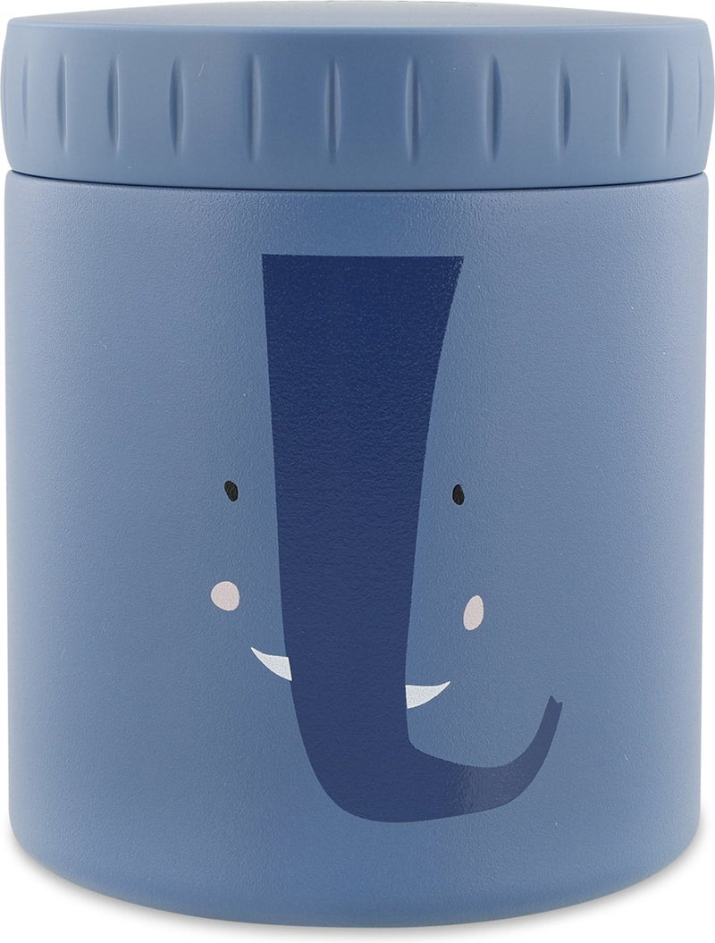 Trixie thermos container - mrs. elephant - thermopot voor kinderen - 350 ml - rvs thermobeker - ideaal voor babyhapjes - blauw