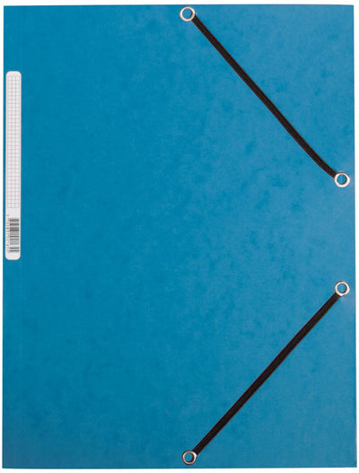 Q-connect elastomap, a4, 3 kleppen en elastieken, karton, blauw 10 stuks