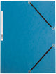 Q-connect elastomap, a4, 3 kleppen en elastieken, karton, blauw 10 stuks