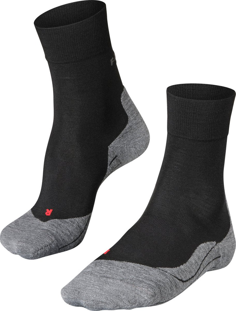 Falke ru4 wool anti-blaar wol functioneel materiaal hardloopsokken heren zwart - maat 44-45 44 45