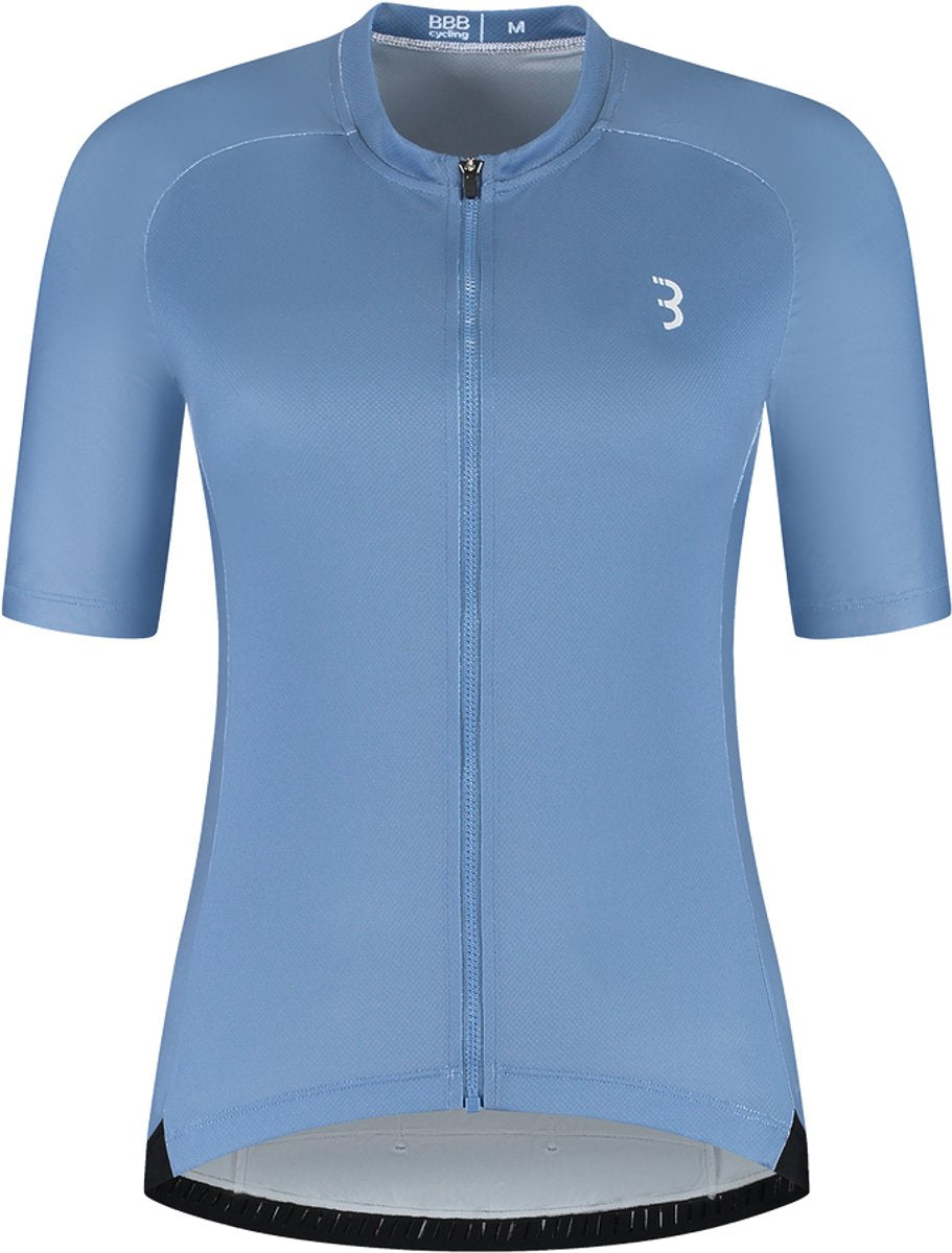 Bbb cycling donnafit r - duurzaam fietsshirt dames korte mouw - 15-25 °c - ademend mtb en wielrenshirt - 3 achterzakken - blauw