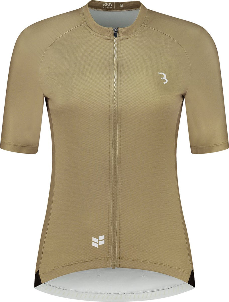 Bbb cycling donnafit r - duurzaam fietsshirt dames korte mouw - 15-25 °c - ademend mtb en wielrenshirt - 3 achterzakken - macchiato bruin