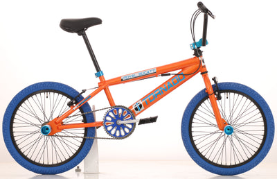 Royal bmx fiets -bugatti tornado freestyle 20 inch - oranje met blauwe banden