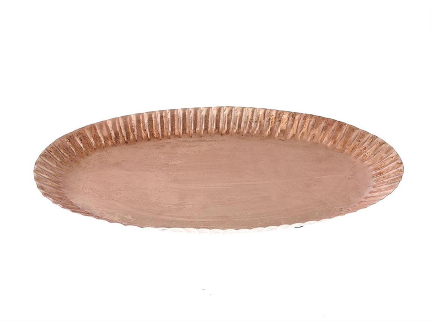 Hbx natural living tray akran 24x41xh3,5cm rose goud