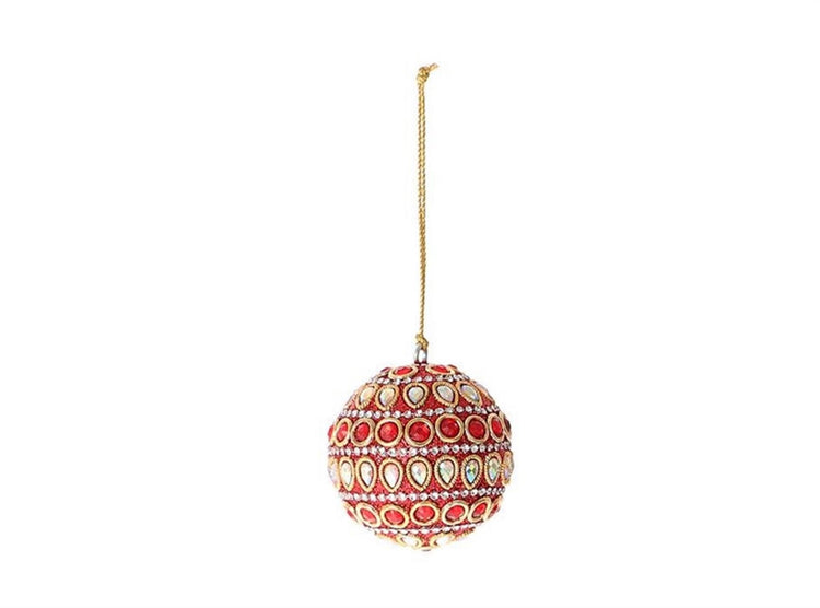 Hbx natural living kerstbal adica ø6cm rood