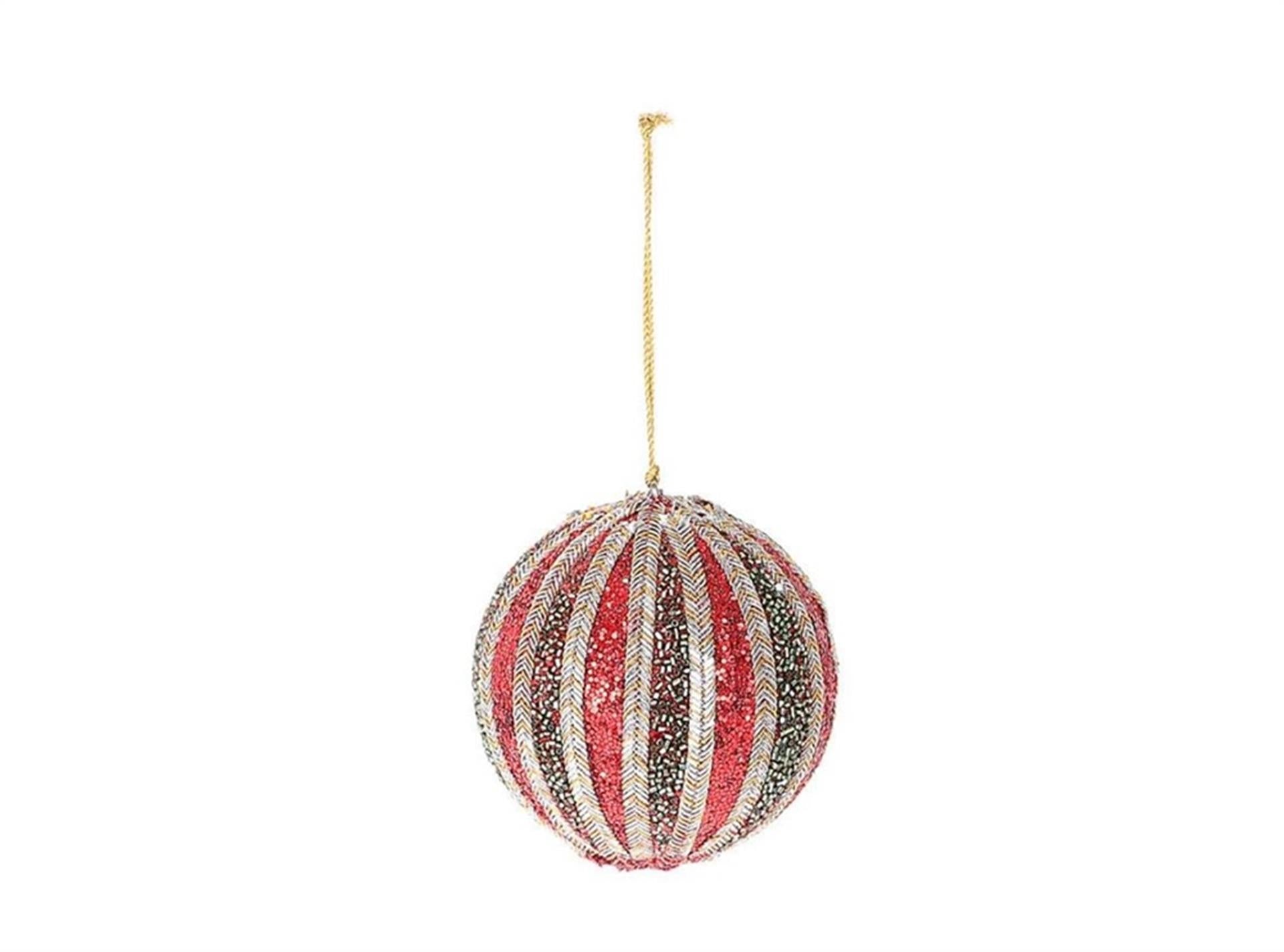 Hbx natural living kerstbal noblee ø10cm groen rood