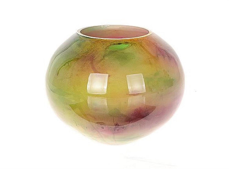 Hbx natural living vaas afrara glas dia22x17cm multikleurig