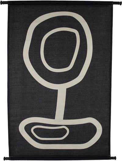 Hd collection wanddoek organisch zwart 83x3x110cm