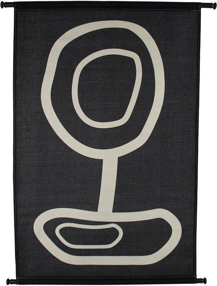 Hd collection wanddoek organisch zwart 83x3x110cm
