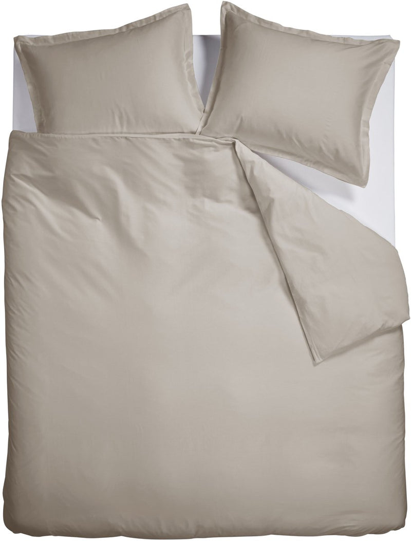 Ambiante satin uni dekbedovertrek - lits-jumeaux xl - 260 x 200 220 cm - zand