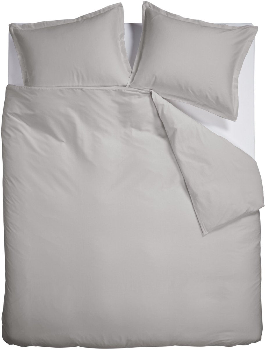 Ambiante satin uni dekbedovertrek - lits-jumeaux - 240 x 200 220 cm - grijs