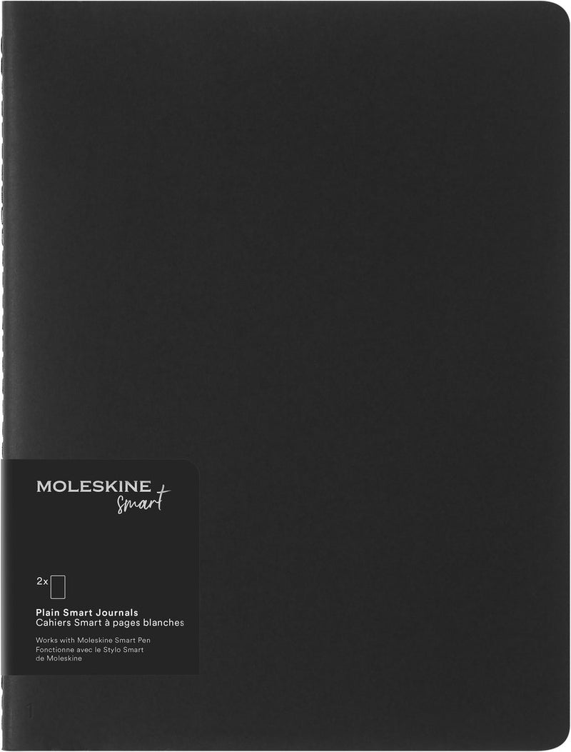 Moleskine notitieboek - smart collectie - cahier - xl - zachte kaft - gelinieerd - zwart (set van 2)