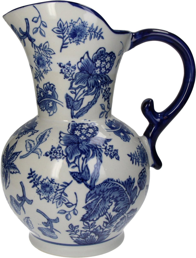 Hd collection vaas porselein blauw 20,5x19x30,5cm