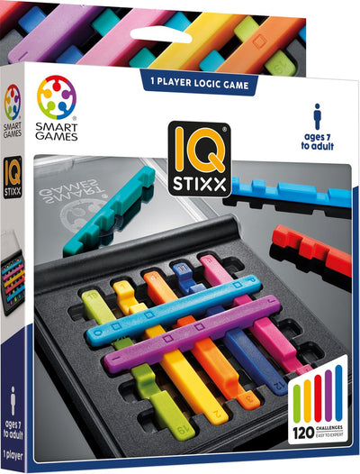 Smartgames iq stixx - logisch denkspel reispuzzel - 120 opdrachten met inkepingen - educatief solospel voor kinderen en volwassenen - vanaf 7 jaar