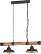 Eglo oldbury hanglamp - e27 - 86 cm - zwart bruin landelijk - fsc hout
