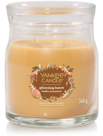 Yankee candle - glistening leaves medium geurkaars - 50 branduren - 2 lonten