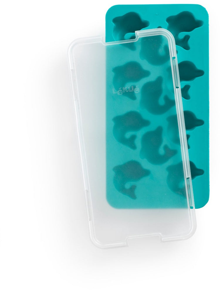 Lékué ijsblokjesvorm - met deksel - dolfijn - turquoise