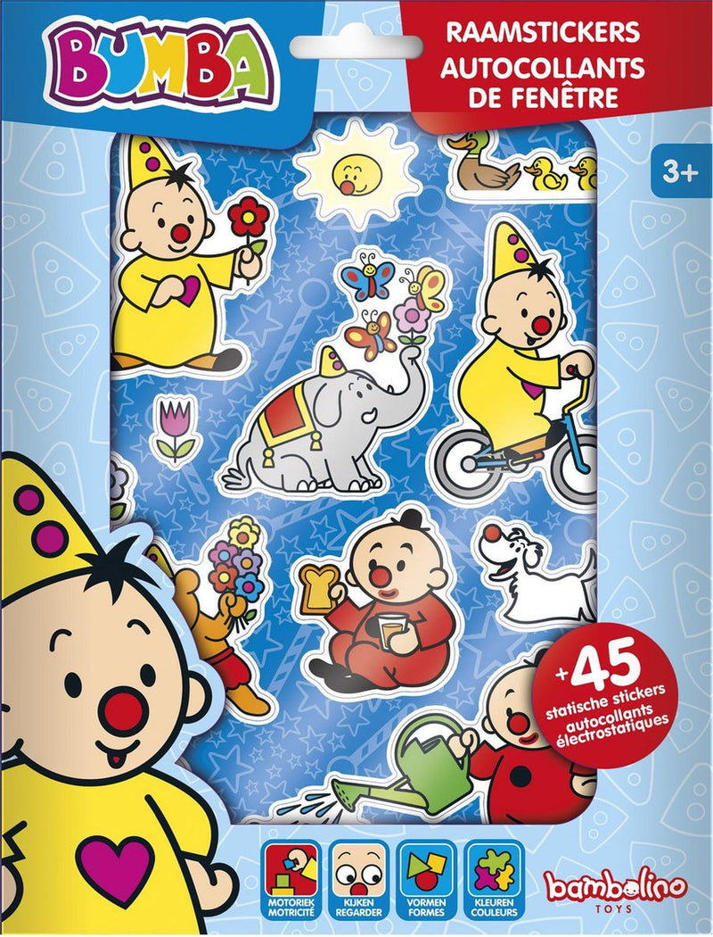 Totum bumba raamstickers, niet permanente verplaatsbare stickers met speelachtergrond - junior educatief speelgoed vanaf 3 jaar - bambolino toys