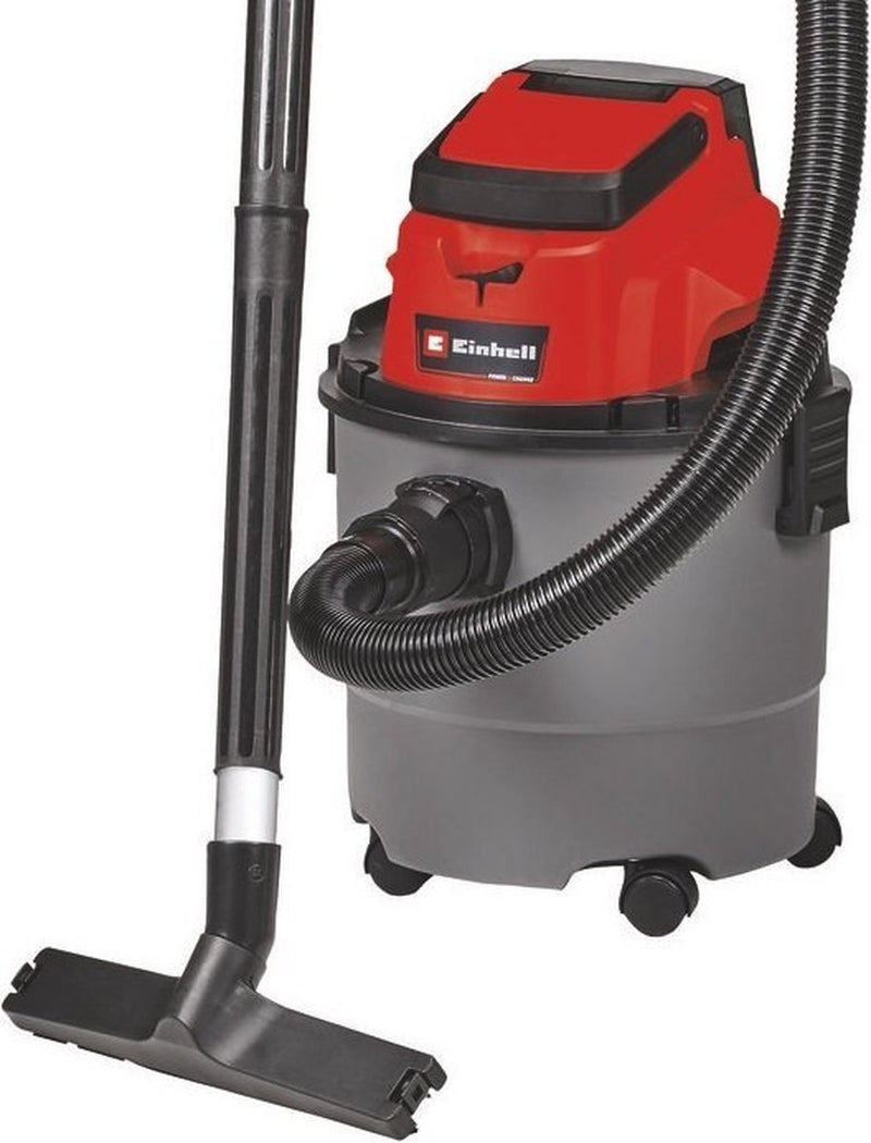 Einhell accu nat- droogzuiger tc-vc 18 15 li solo - power x-change - 18 v li-ion - 15 l - 80 mbar - slanglengte -diameter: 1.5 m 36 mm - 72 db - blaasfunctie - incl. 10-delige accessoireset - excl. accu en lader